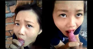 Con ghệ mút cặc ở vườn sau nhà
