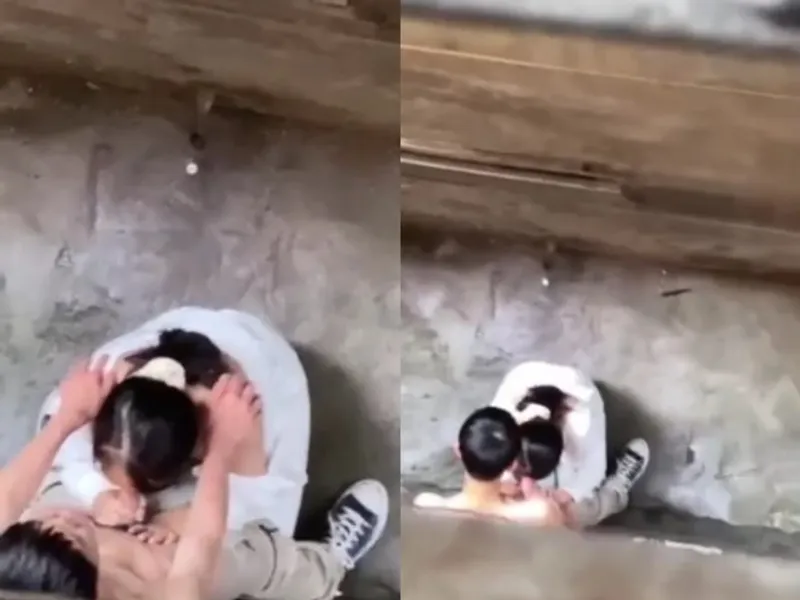 Quay lén học sinh nữ bú cục thịt người yêu ở khe nhà